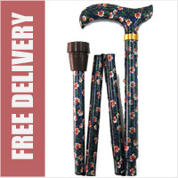 William Morris Flower Print Folding Walking Stick